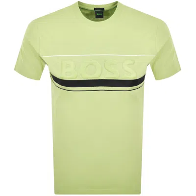 Boss Athleisure Boss Iconic Zone T Shirt Yellow In Green