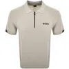 Boss Athleisure Boss K Perform Max Knit Polo Beige In Neutral