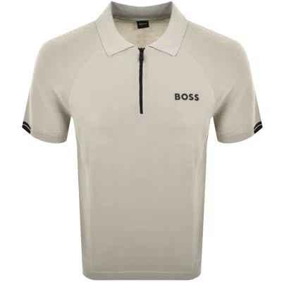 Boss Athleisure Boss K Perform Max Knit Polo Beige In Neutral