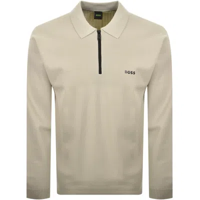 Boss Athleisure Boss Knit Unity Pl Jumper Beige In Brown