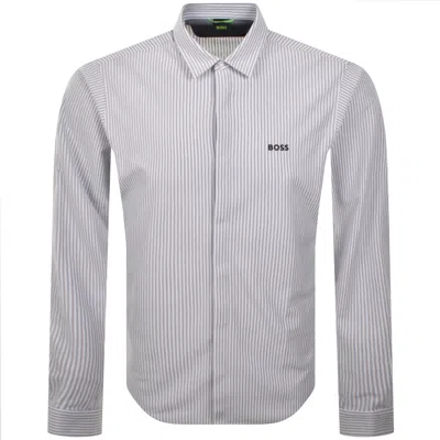 Boss Athleisure Boss Long Sleeved Dymova Shirt Grey In Gray