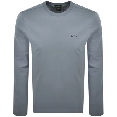 Boss Athleisure Boss Long Sleeved Stretch T Shirt Dark Grey In Blue