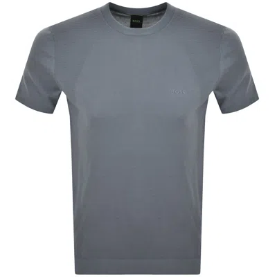 Boss Athleisure Boss Momentum Lite Knit T Shirt Dark Grey In Gray