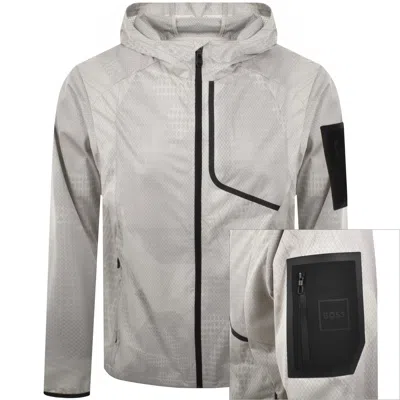 Boss Athleisure Boss Negev Jacket Beige In Gray