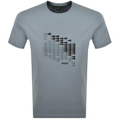 Boss Athleisure Boss Network Flag T Shirt Dark Grey In Gray