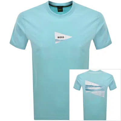 Boss Athleisure Boss Network Photo T Shirt Blue