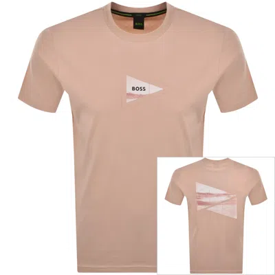 Boss Athleisure Boss Network Photo T Shirt Pastel Orange