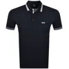 Boss Athleisure Boss Paddy Curved Polo T Shirt Navy In Navy