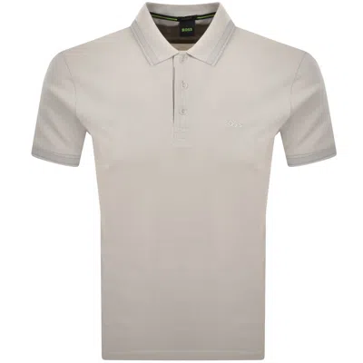 Boss Athleisure Boss Paddy Polo T Shirt Beige In Gray