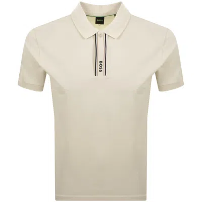 Boss Athleisure Boss Paddy Polo T Shirt Beige In Neutral