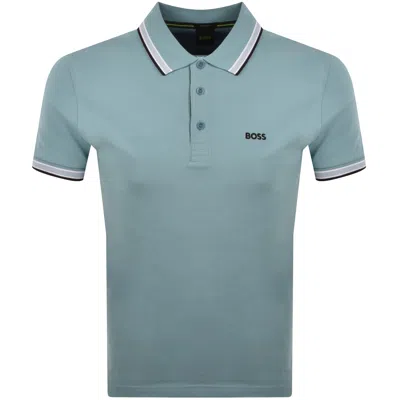 Boss Athleisure Boss Paddy Polo T Shirt Blue In Animal Print