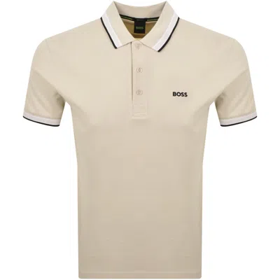 Boss Athleisure Boss Paddy Polo T Shirt Cream In Neutral