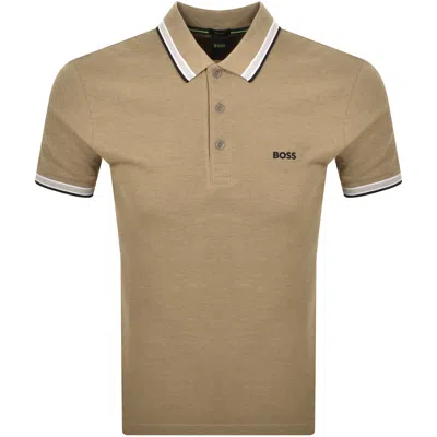 Boss Athleisure Boss Paddy Polo T Shirt Medium Beige In Brown