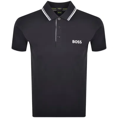 Boss Athleisure Boss Paddy Pro Polo T Shirt Dark Blue In Black