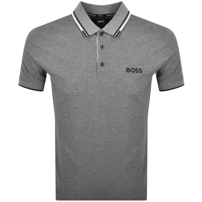 Boss Athleisure Boss Paddy Pro Polo T Shirt Medium Grey In Gray