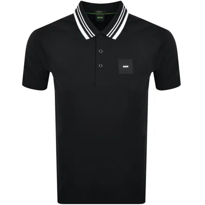 Boss Athleisure Boss Paddy Rib Polo Shirt Black In Blue