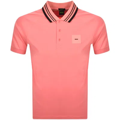 Boss Athleisure Boss Paddy Rib Polo Shirt Pink