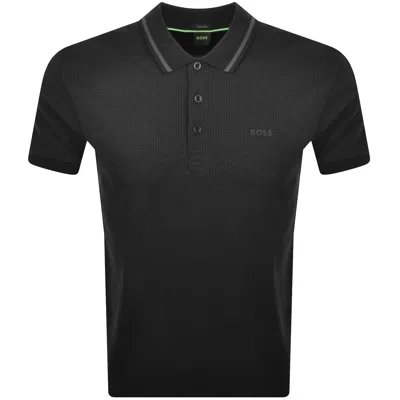 Boss Athleisure Boss Paddy Tape Jacquard Polo T Shirt Black