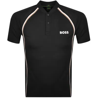 Boss Athleisure Boss Pariq Mesh Slim Fit Polo T Shirt Black