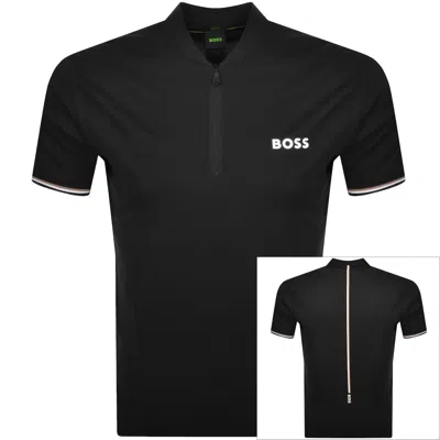 Boss Athleisure Boss Pariq Ripstop Slim Fit Polo T Shirt Black