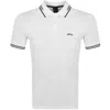 BOSS ATHLEISURE BOSS PAUL CURVED POLO T SHIRT WHITE