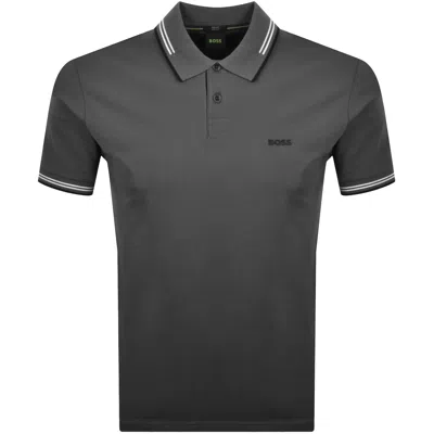 Boss Athleisure Boss Paul Polo T Shirt Open Grey In Gray