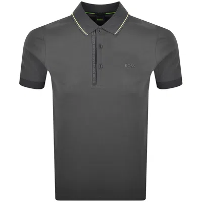 Boss Athleisure Boss Paule 4 Polo T Shirt Dark Grey In Gray