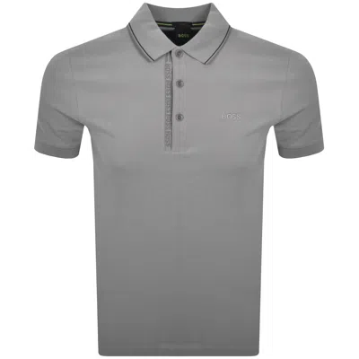 Boss Athleisure Boss Paule 4 Polo T Shirt Open Grey In Gray