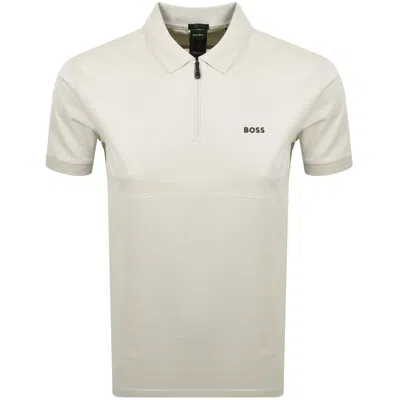 Boss Athleisure Boss Philix Polo T Shirt Beige In White