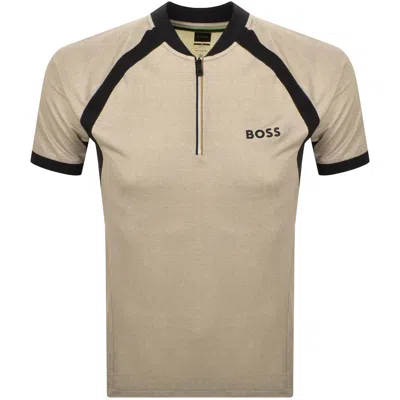Boss Athleisure Boss Pl Toc Matchball T Shirt Beige In Brown