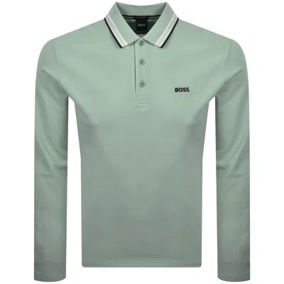 Boss Athleisure Boss Plisy Long Sleeve Polo Green