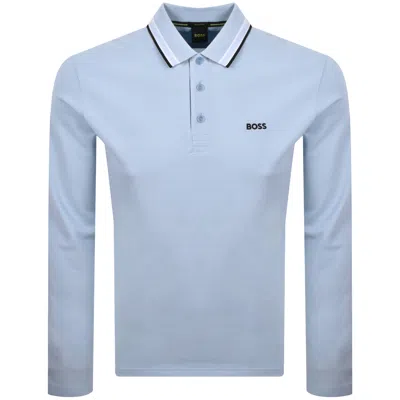 Boss Athleisure Boss Plisy Long Sleeve Polo Light Blue