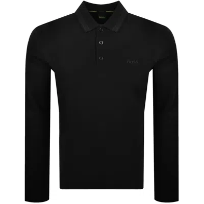 Boss Athleisure Boss Plisy Long Sleeve Polo T Shirt Black