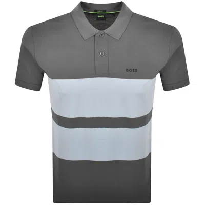 Boss Athleisure Boss Polo Stripe Zone T Shirt Dark Grey In Gray