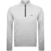 Boss Athleisure Boss Quarter Zip Active Sweatshirt Grey In Grey
