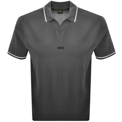 Boss Athleisure Boss Retro Polo T Shirt Grey In Gray