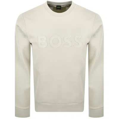 Boss Athleisure Boss Salbo Sweatshirt Beige In White