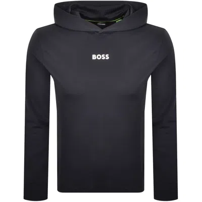 Boss Athleisure Boss Scott Active Hoodie Dark Navy In Black