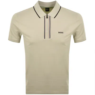 Boss Athleisure Boss Slim Fit Philix Polo T Shirt Beige In Neutral