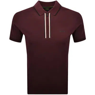 Boss Athleisure Boss Slim Fit Philix Polo T Shirt Burgundy
