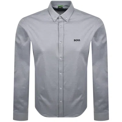 Boss Athleisure Boss St Motion Long Sleeve Shirt Grey In Animal Print