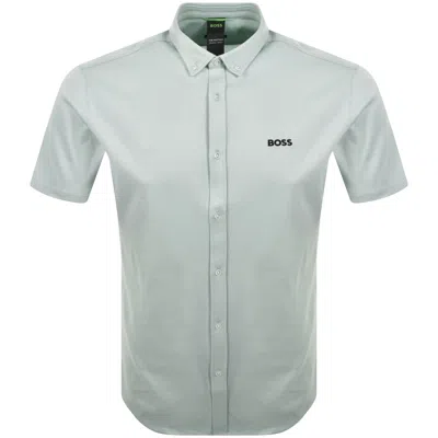 Boss Athleisure Boss St Motion Short Sleeve Shirt Blue In White