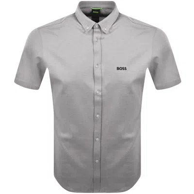 Boss Athleisure Boss St Motion Short Sleeve Shirt Grey In Gray