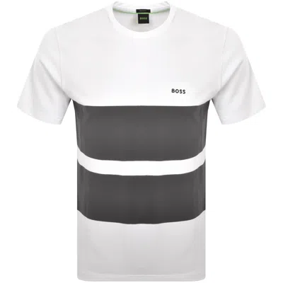 Boss Athleisure Boss Stripe Zone Pique T Shirt White