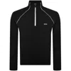 Boss Athleisure Boss Sweat 1 Half Zip Sweatshirt Black In Black