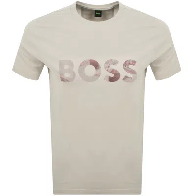 Boss Athleisure Boss Tee Logo Glamping T Shirt Beige In Neutral