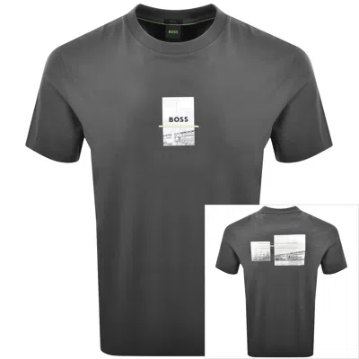 Boss Athleisure Boss Tee Photoprint T Shirt Grey In Gray