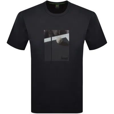 Boss Athleisure Boss Tennis Artwork Relaxed T Shirt Dark Blue