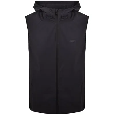 Boss Athleisure Boss Terrace Hooded Gilet Navy In Blue