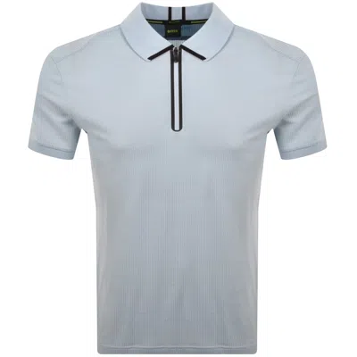 Boss Athleisure Boss Terrace Quarter Zip Polo T Shirt Blue